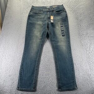 Lazer Jeans Men 36x32 Blue Cotton Denim Straight Slim Fit Workwear Faded Stretch